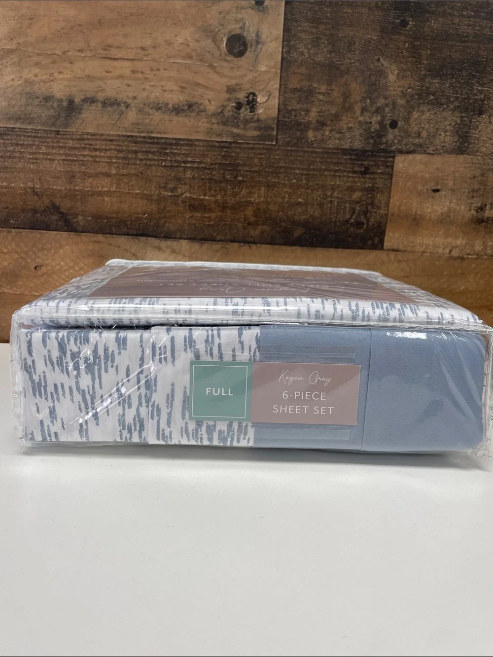 Full 6-Piece Sheet Set in Light Blue Pattern